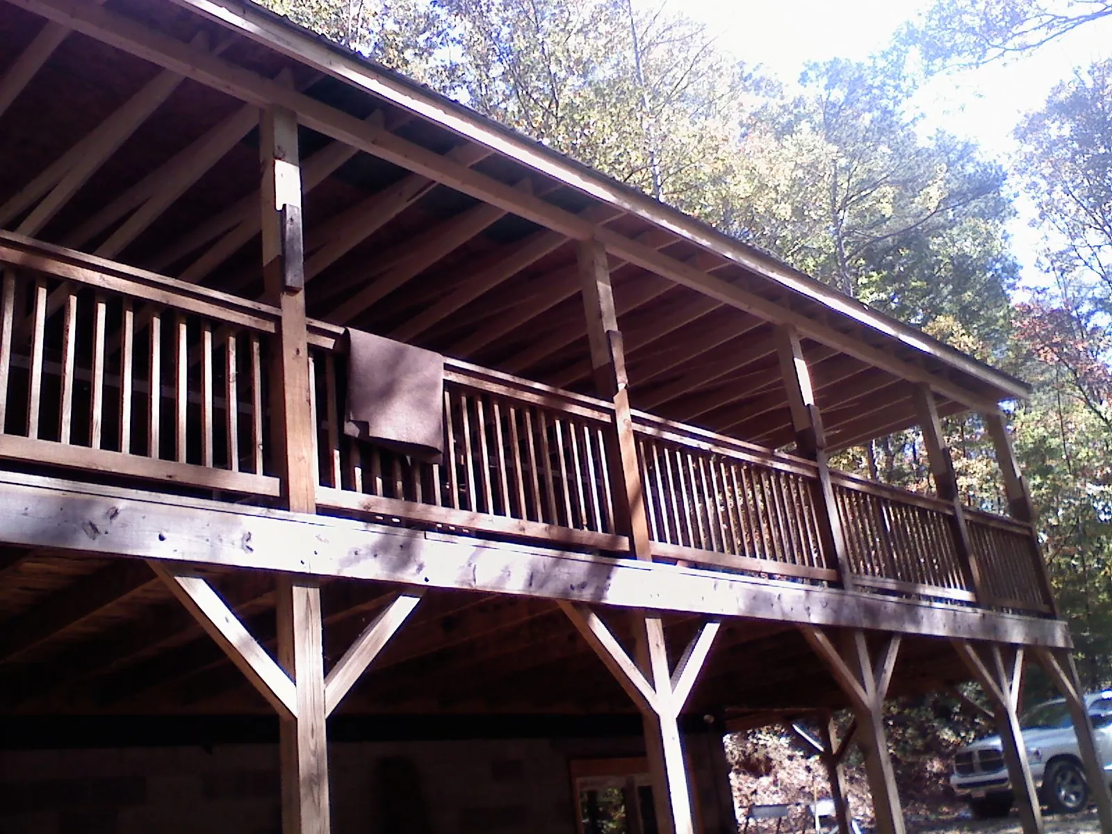 Timber framing under a new elevated porch and deck — Roof Leak Repair in Beaufort by Roofing Brothers